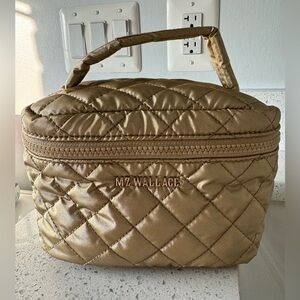 MZ Wallace pearl gold metallic mini vanity case